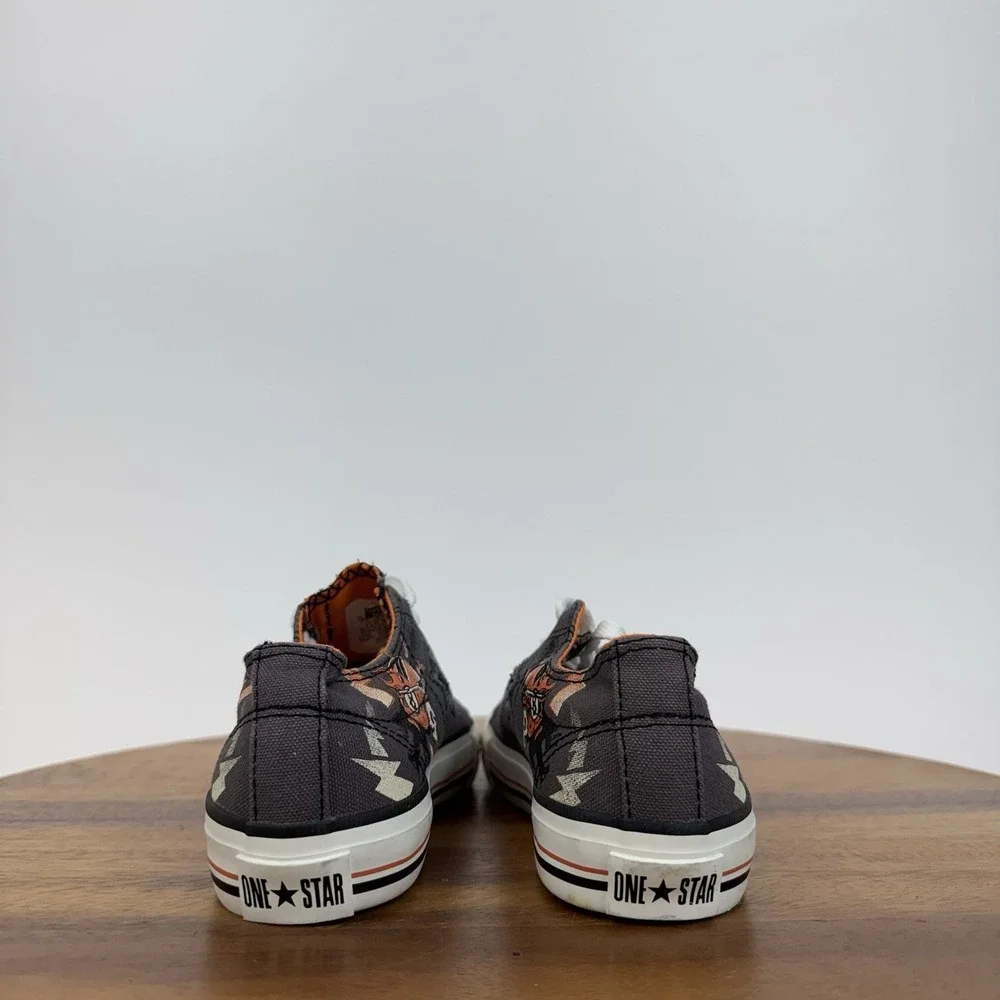 Big‎ Kids Boys Converse Skull Race Graphic Gray Low Casual Sneakers Shoes Size 1